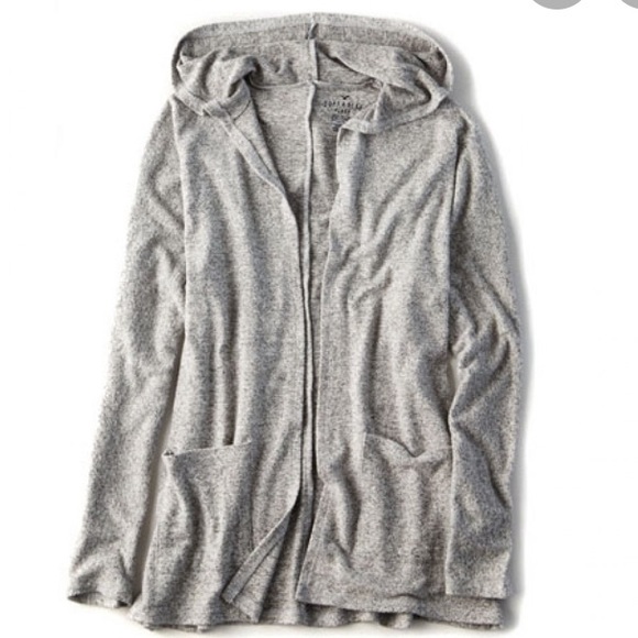 American Eagle Soft and Sexy Plush Hooded Cardigan - Picture 4 of 8
